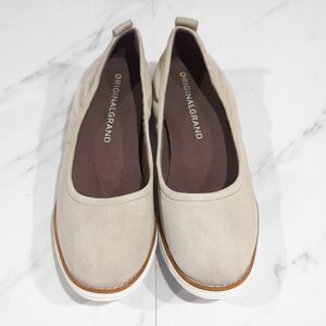 Cole Haan Originalgrand Gray Suede Ballet Flats Shoes, 9B